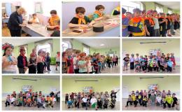Ребята в самодельных головных уборах