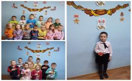 Учащиеся с ленточками