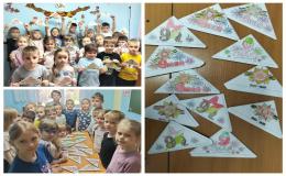Учащиеся делают поздравительные письма