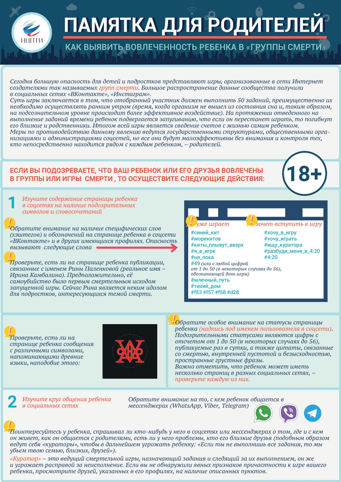 Как выявить вовлеченность ребенка в группы смерти