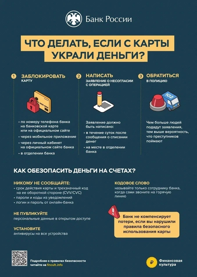 Что делать если с карты украли деньги